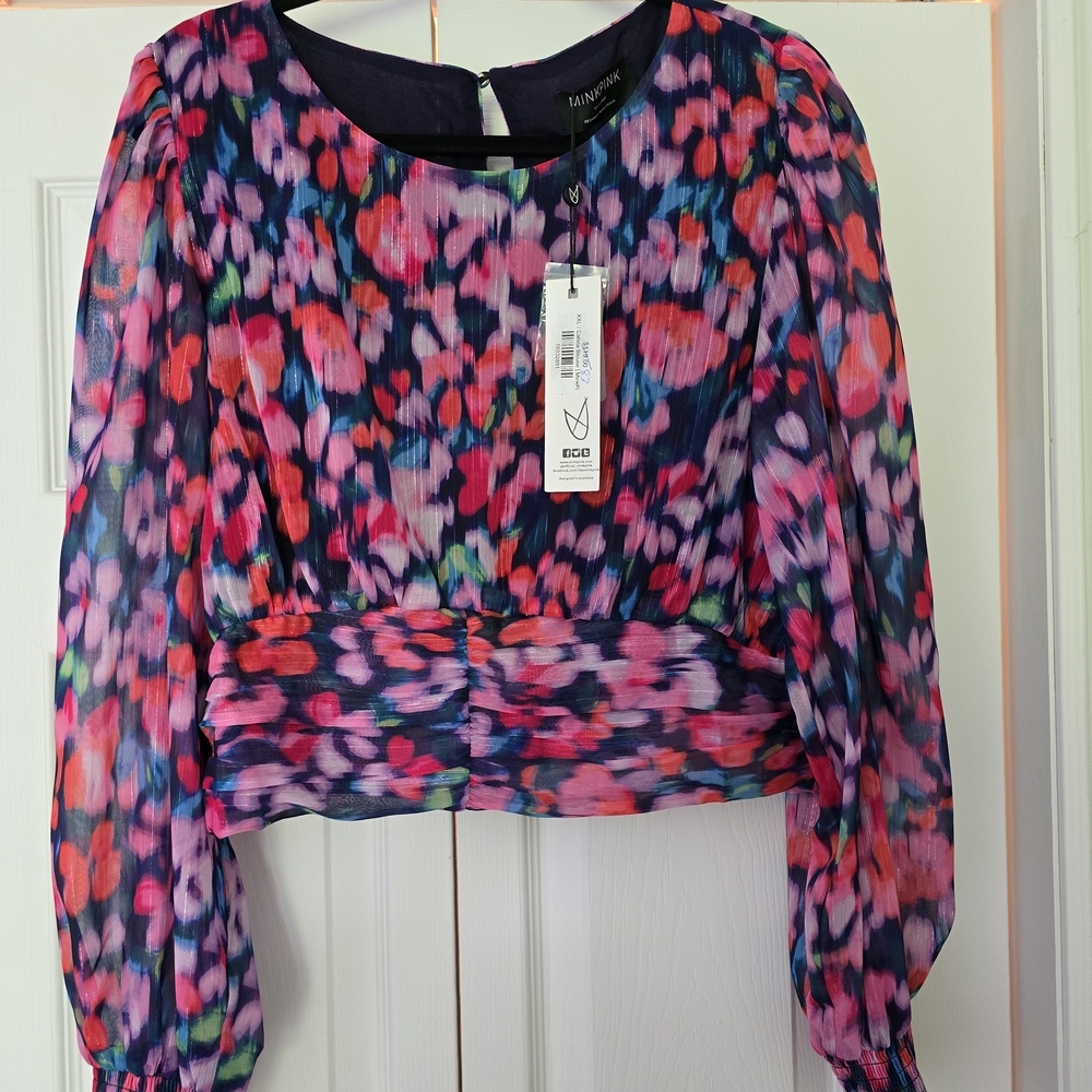 MINKPINK Multicolor Abstract Top